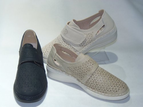 A7443-3 półbuty damskie dziurkowane W
